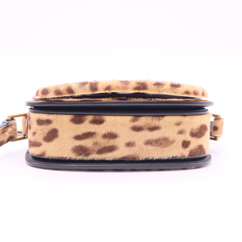 VALENTINO GARAVANI Supervee small leopard-print leather shoulder bag twins