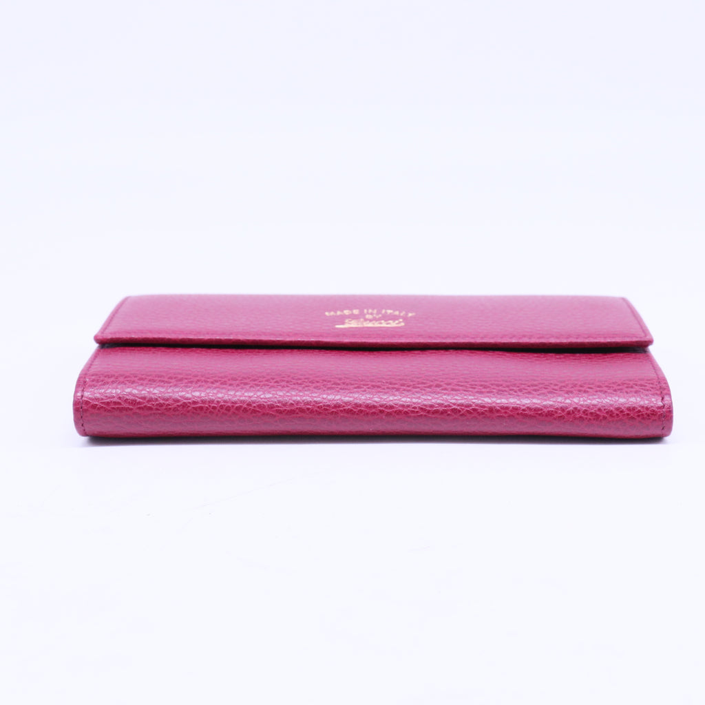 Burgundy Leather Swing Flap Continental Wallet