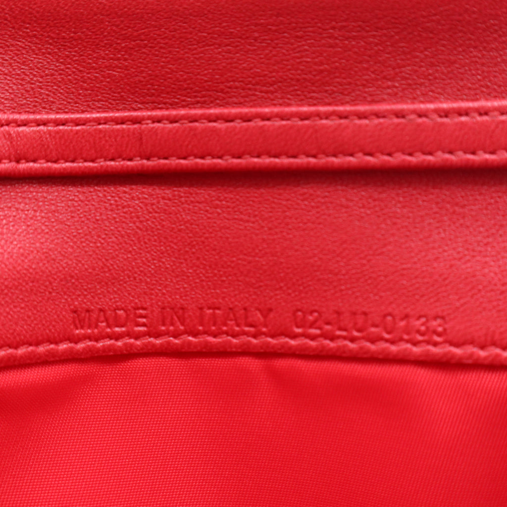 Lambskin Cannage Lady Dior Flap Wallet Red