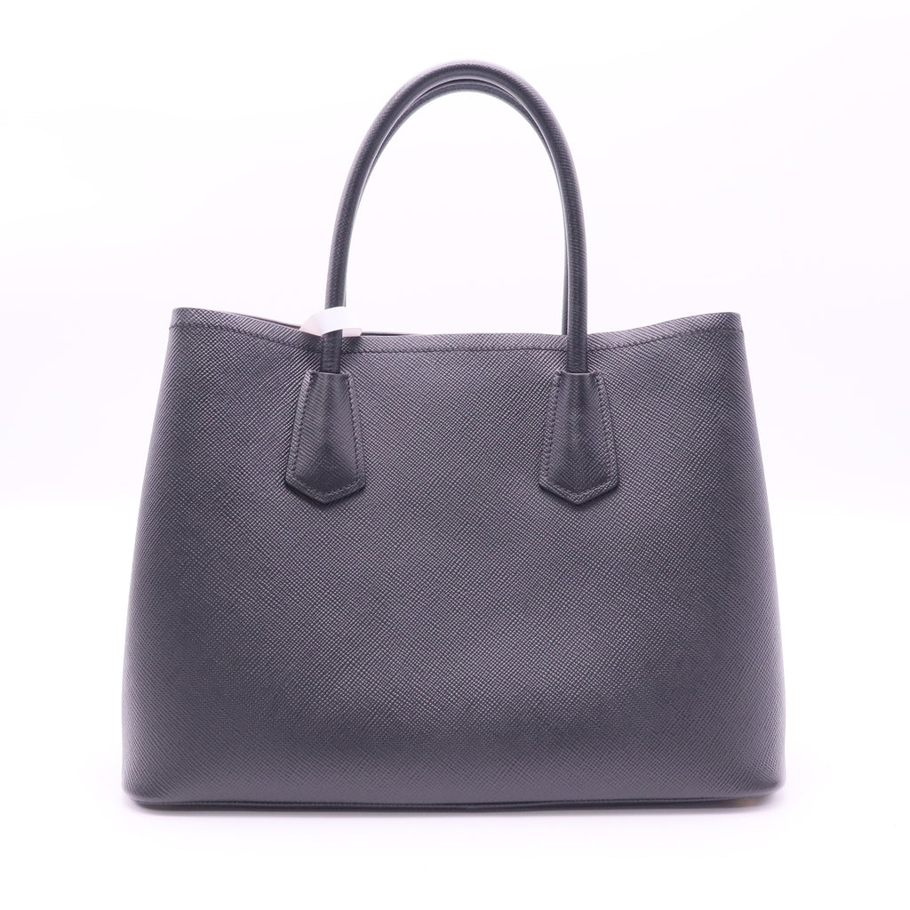 Prada Black Saffiano Cuir 2way pink inner layer shoulder bag twins