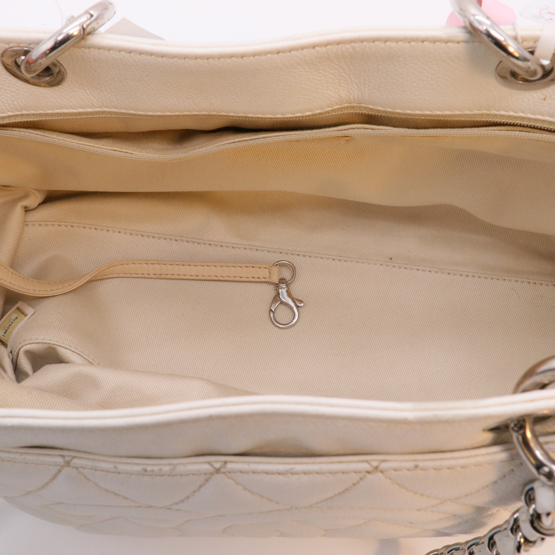 White Wild Stitch Leather Shoulder Bag Cream twins