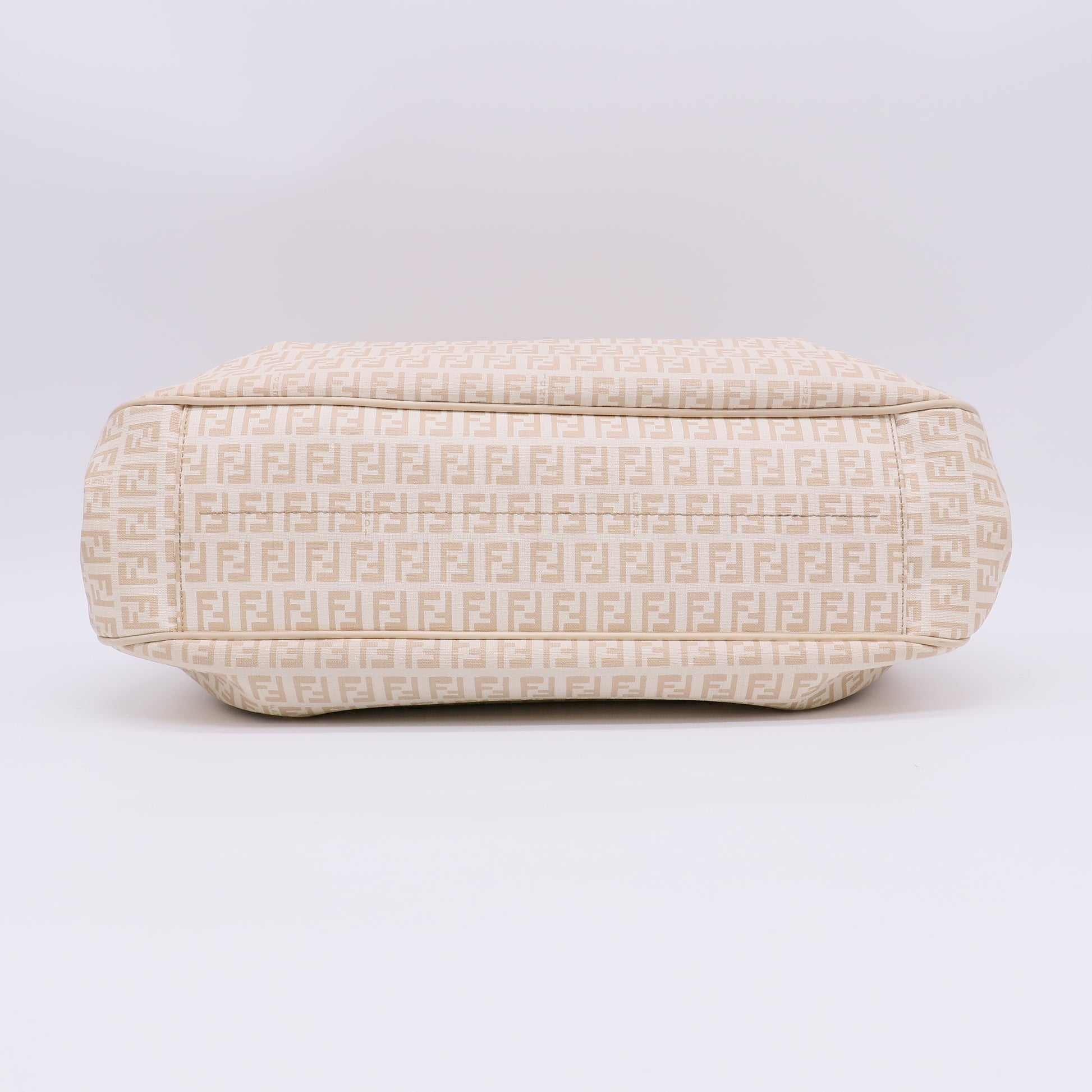Fendi Beige Zucchino Canvas Charm Shoulder Bag B23272