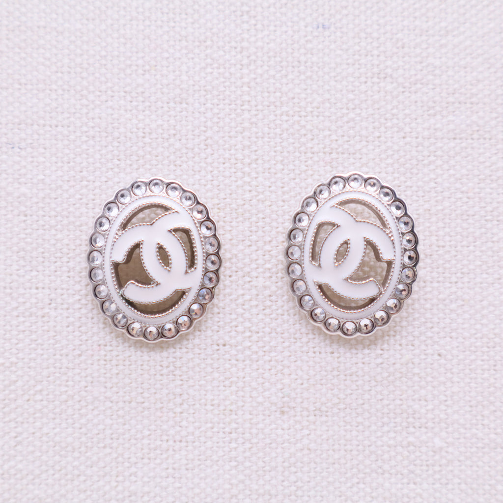 Chanel Coco logo diamond-encrusted double earrings Twins LDJ2805