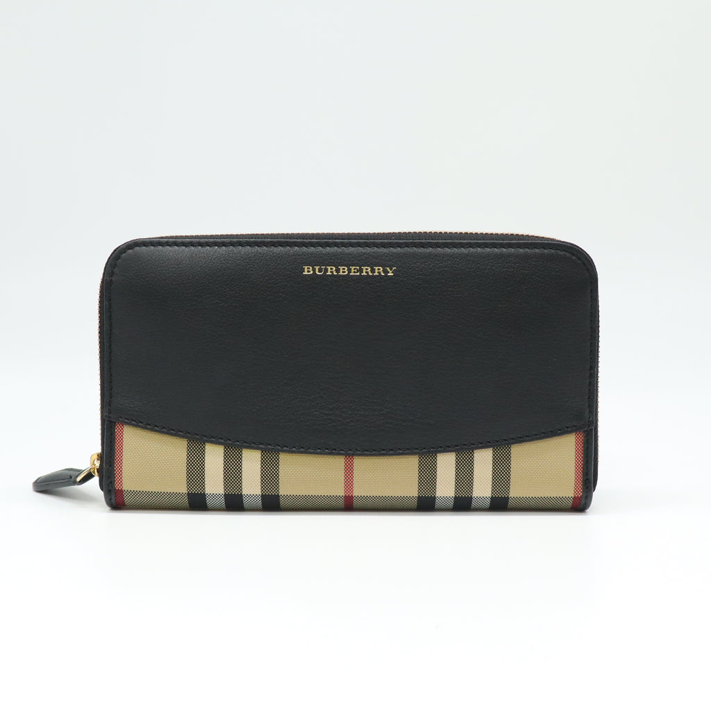 Burberry House Check Derby Leather Elmore Wallet W21687