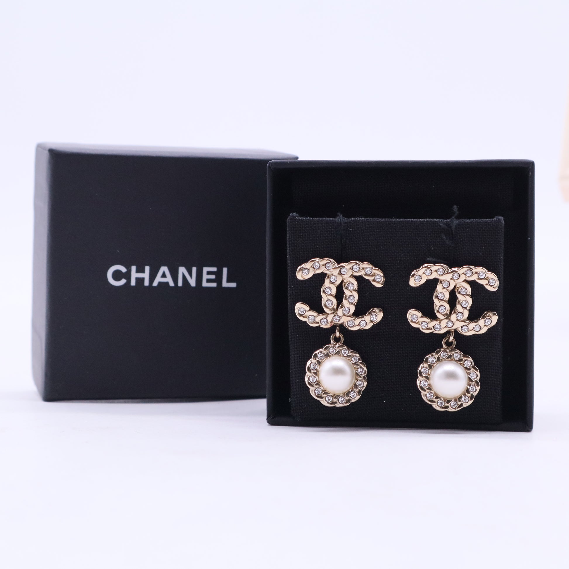 Crystal Pearl/Light Gold CC Drop Earring Twins LDJ2806