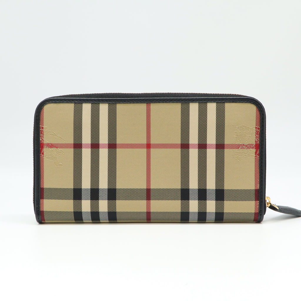 Burberry House Check Derby Leather Elmore Wallet W21687