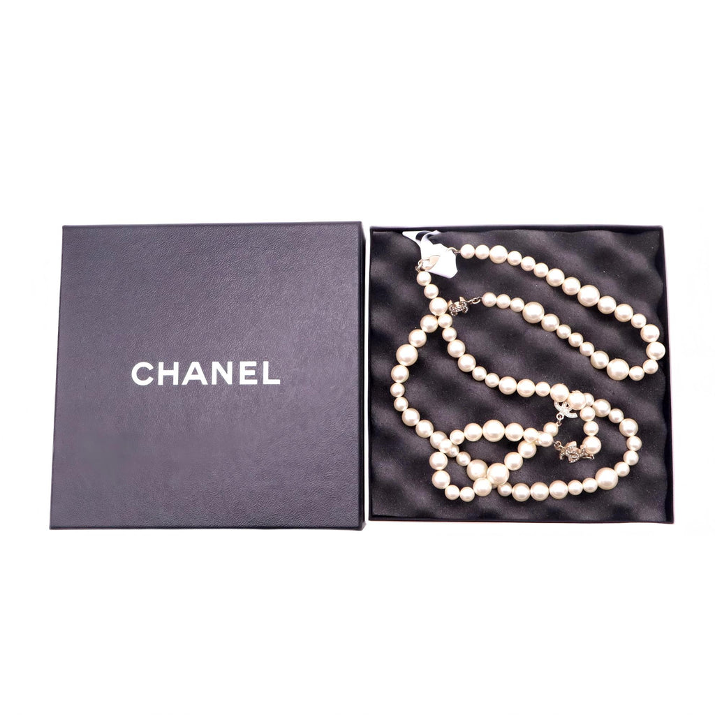 Double C Long Pearl Necklace W22651