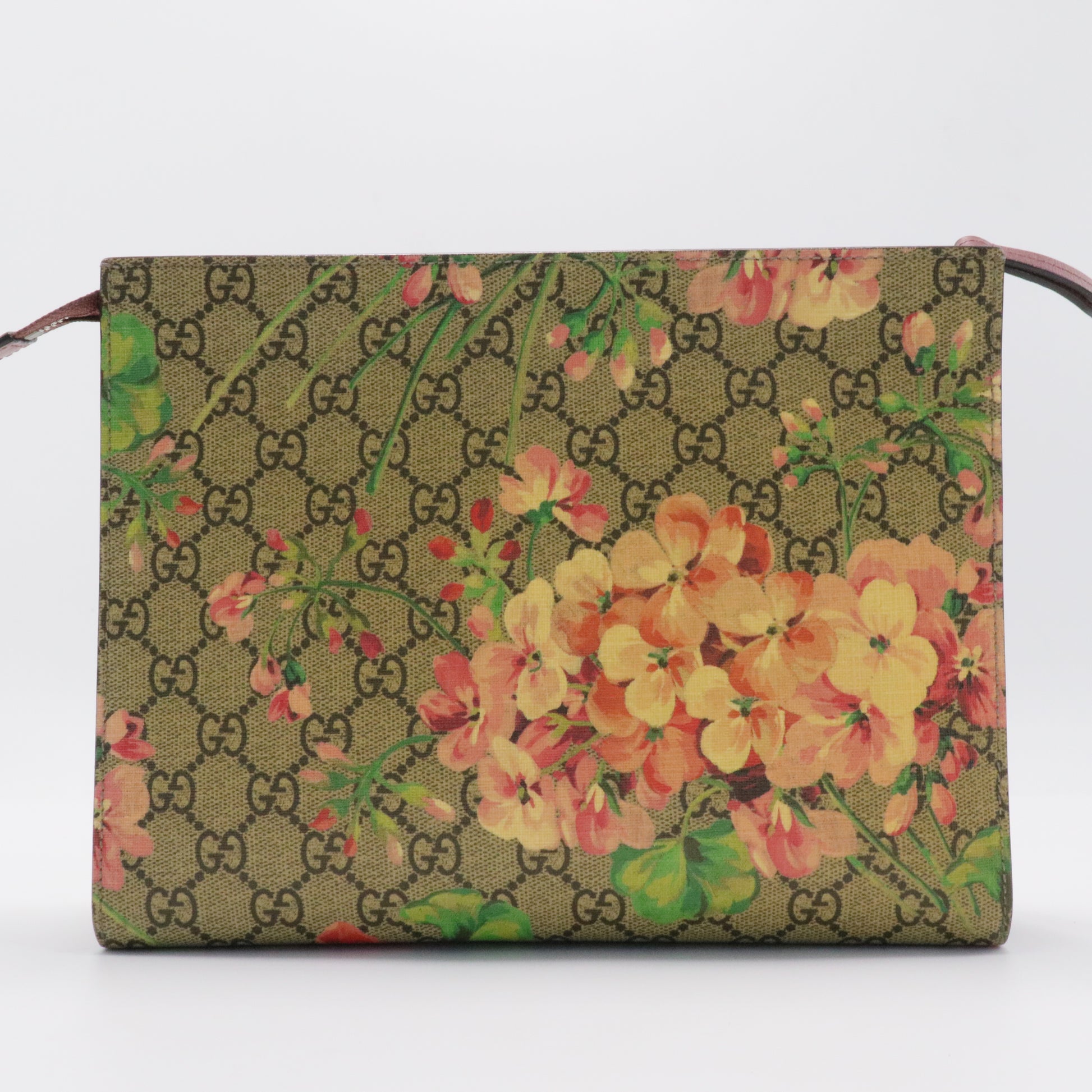 Toiletry Pouch Blooms Print GG Coated Canvas Large