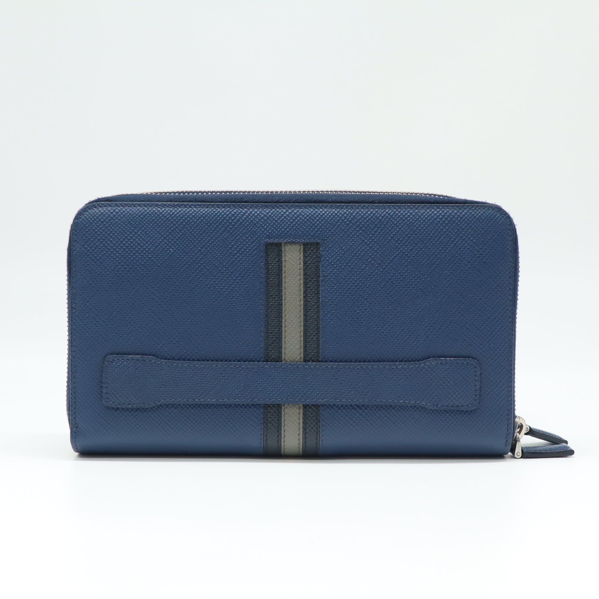 Prada Saffiano Stripe Zip Around Wallet W21723