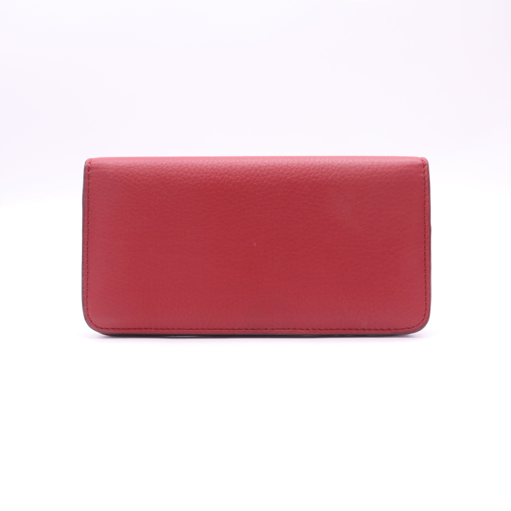 Red Leather Rowe Snap Flap Wallet W22611