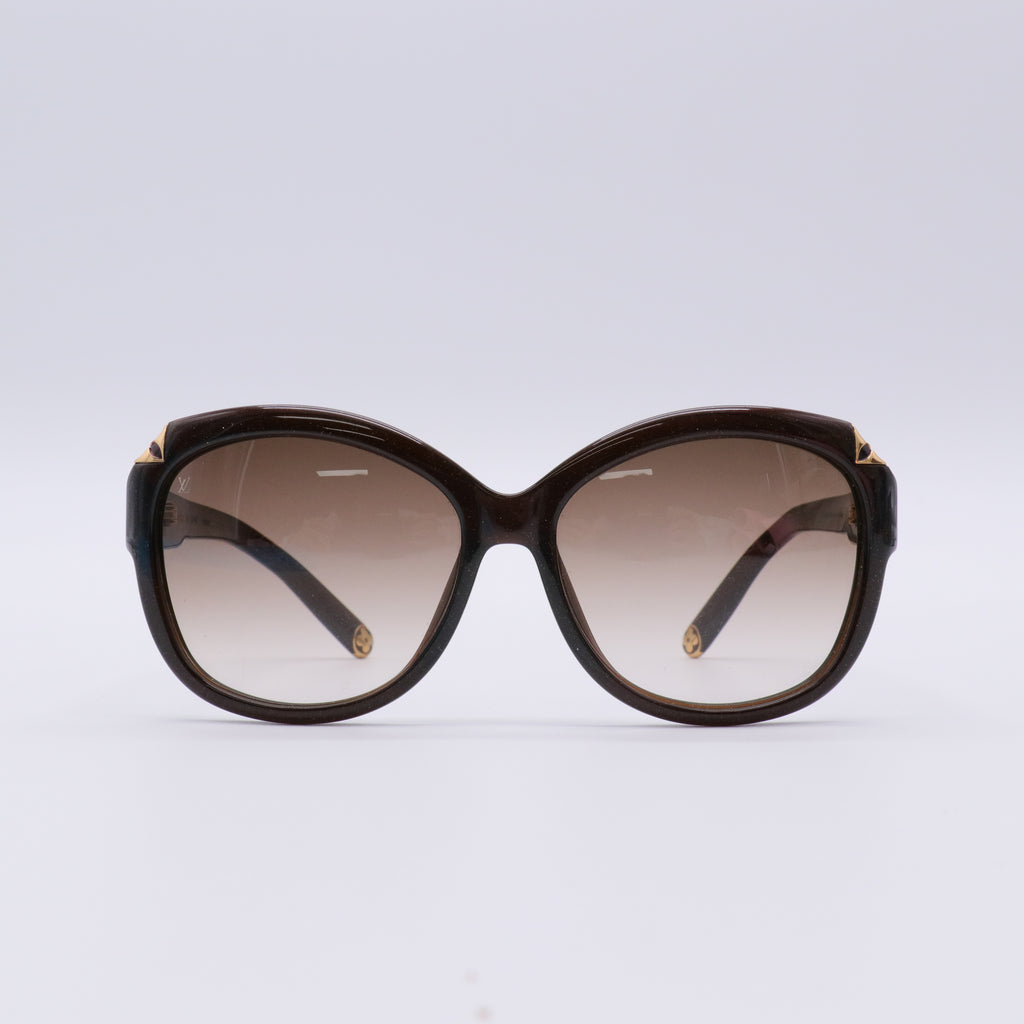 Acetate Hortensia Cat Eye Sunglasses Z0486W Brown Glitter twins