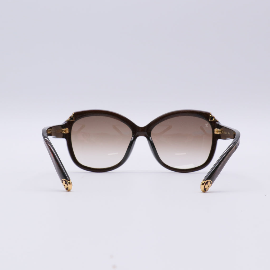 Acetate Hortensia Cat Eye Sunglasses Z0486W Brown Glitter twins