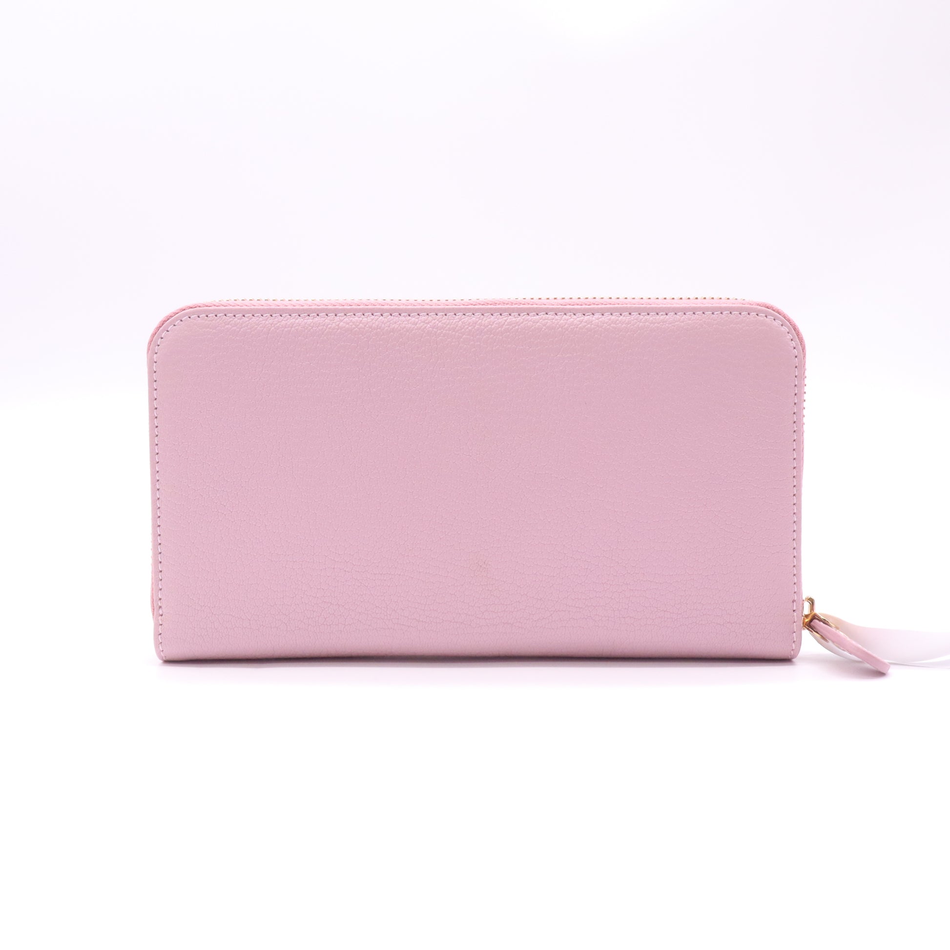 Peach Leather Gancio Zip Around Wallet W22571