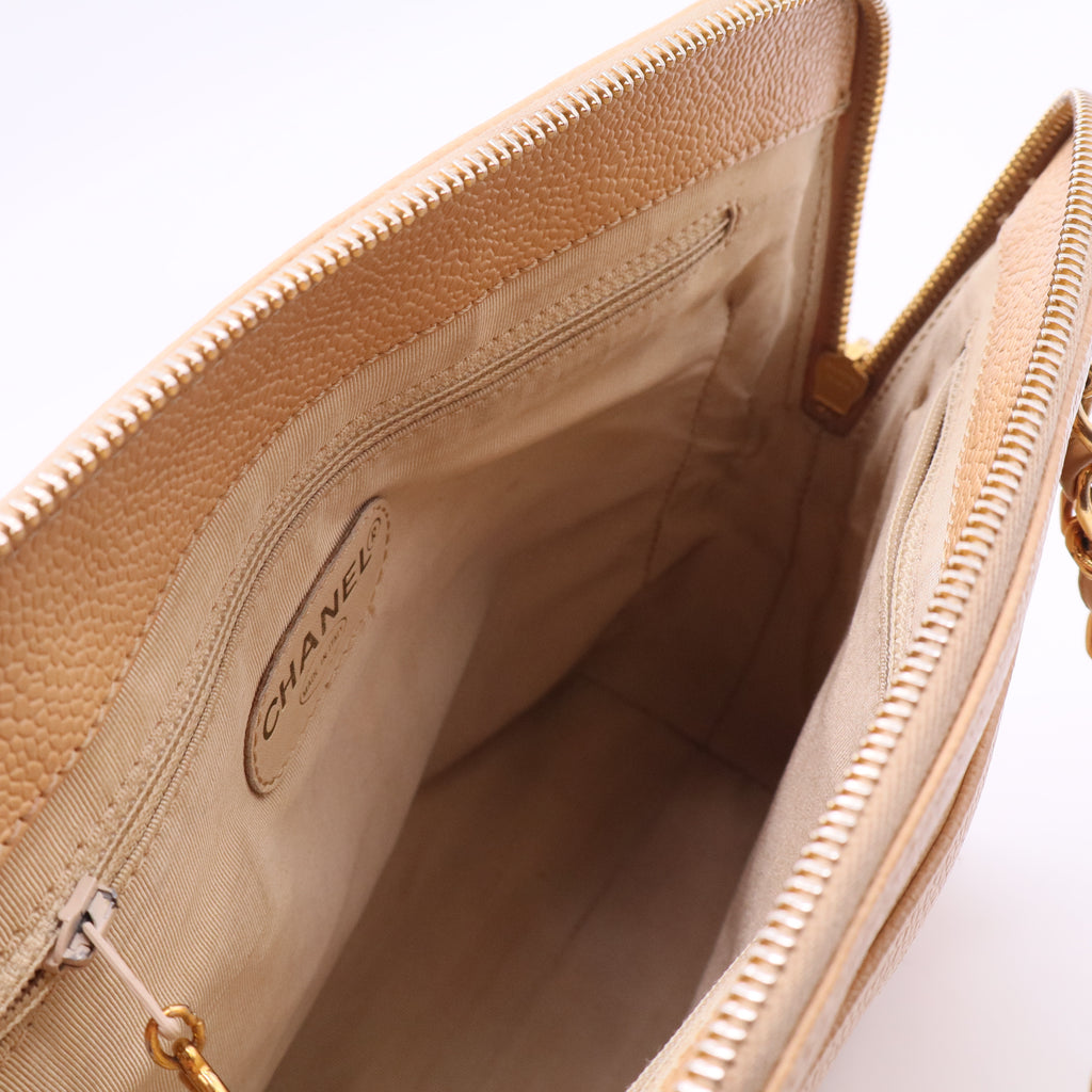 Caviar Logo Shoulder Bag