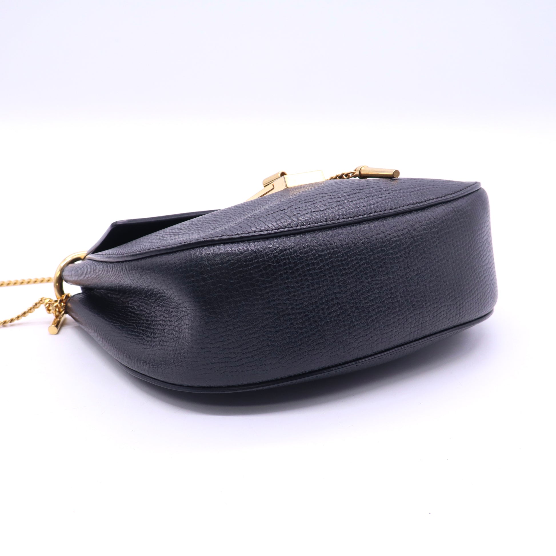 Chloe Royal Black/Beige Smooth Leather Drew Bag twins B20805