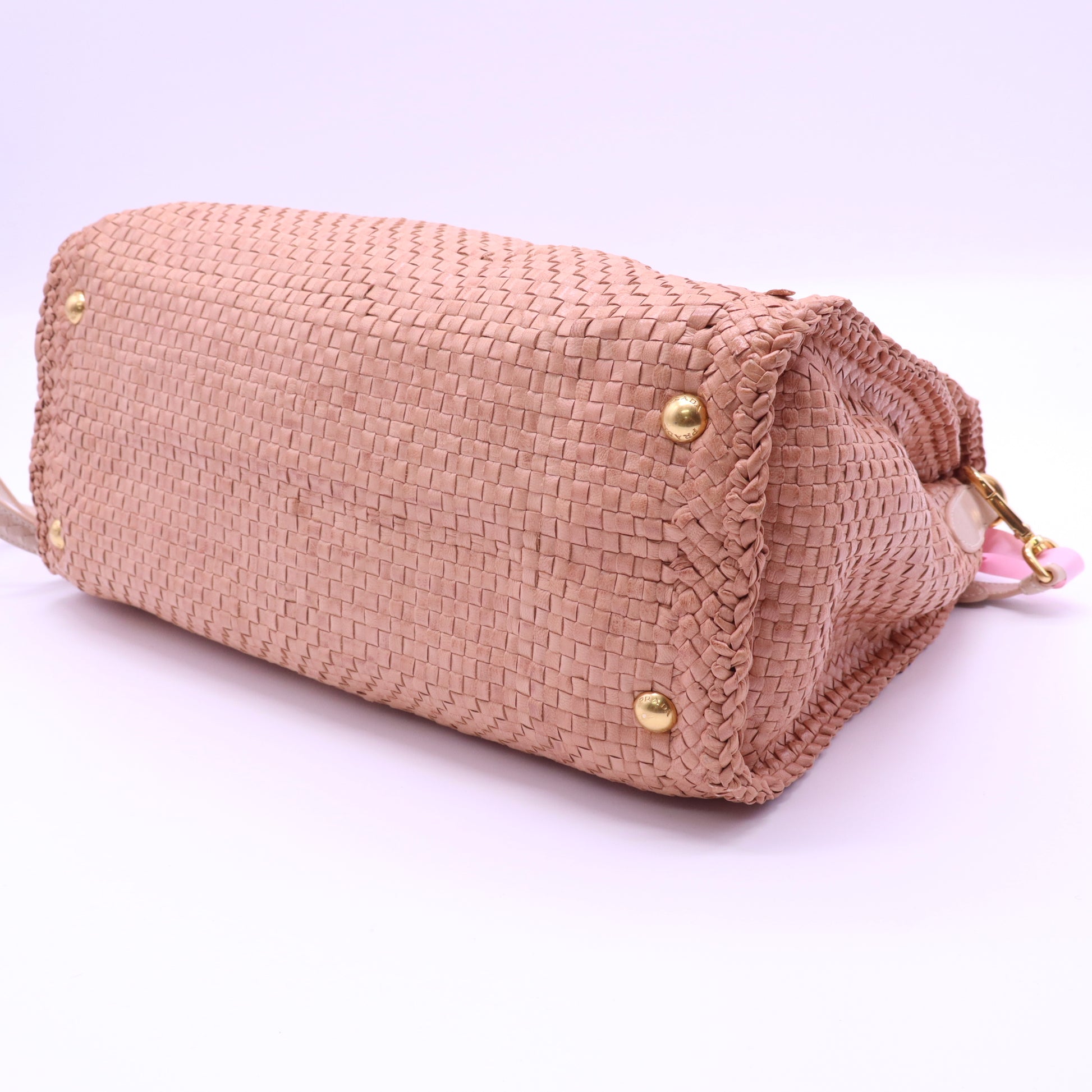 Madras Convertible Satchel Woven Leather Twins LDJ4124