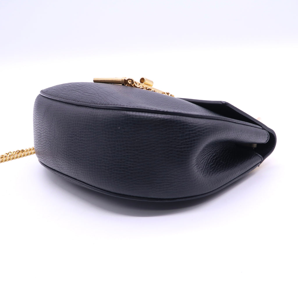 Chloe Royal Black/Beige Smooth Leather Drew Bag twins B20805