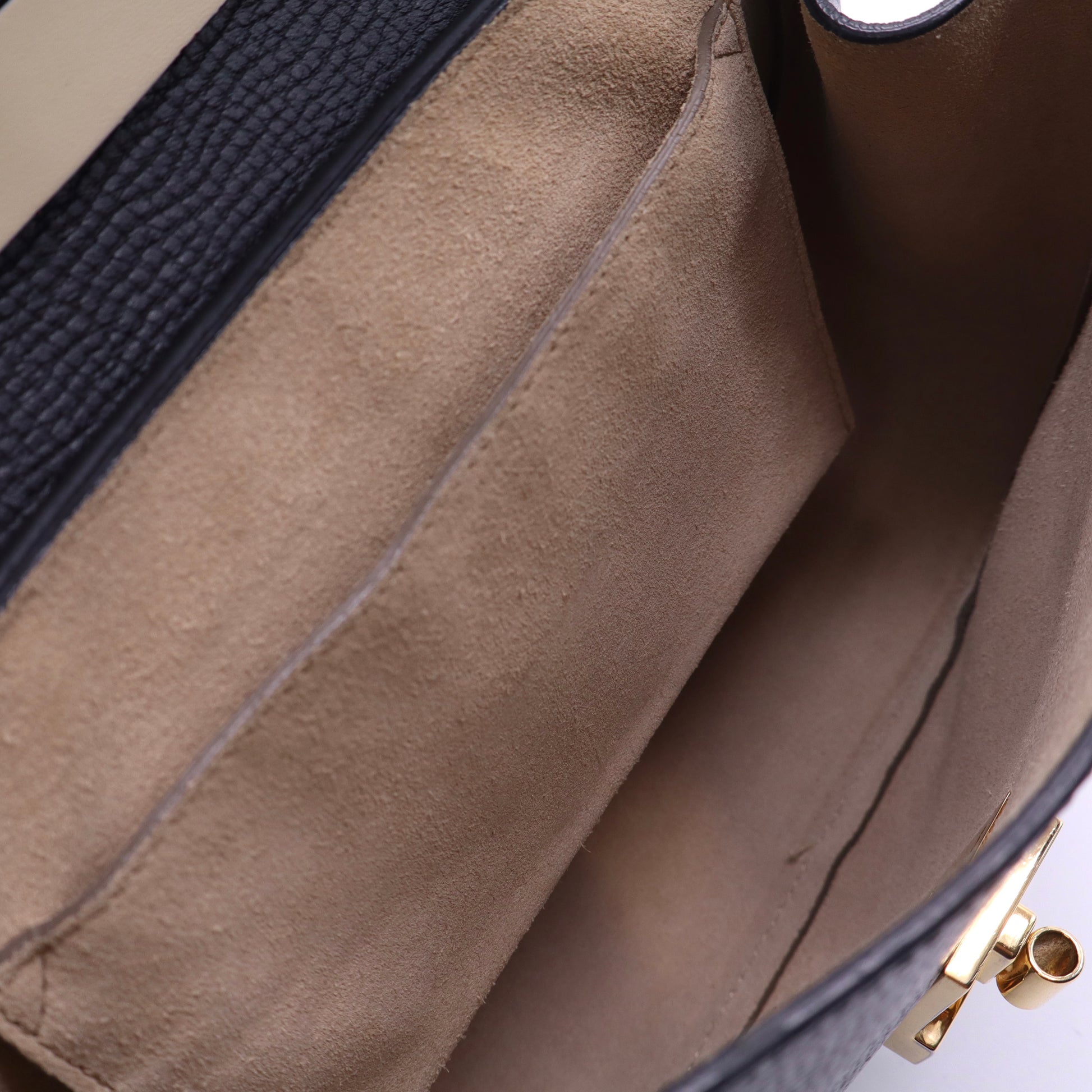 Chloe Royal Black/Beige Smooth Leather Drew Bag twins B20805