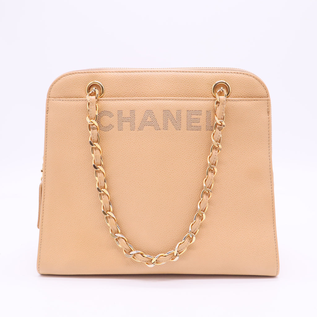 Caviar Logo Shoulder Bag