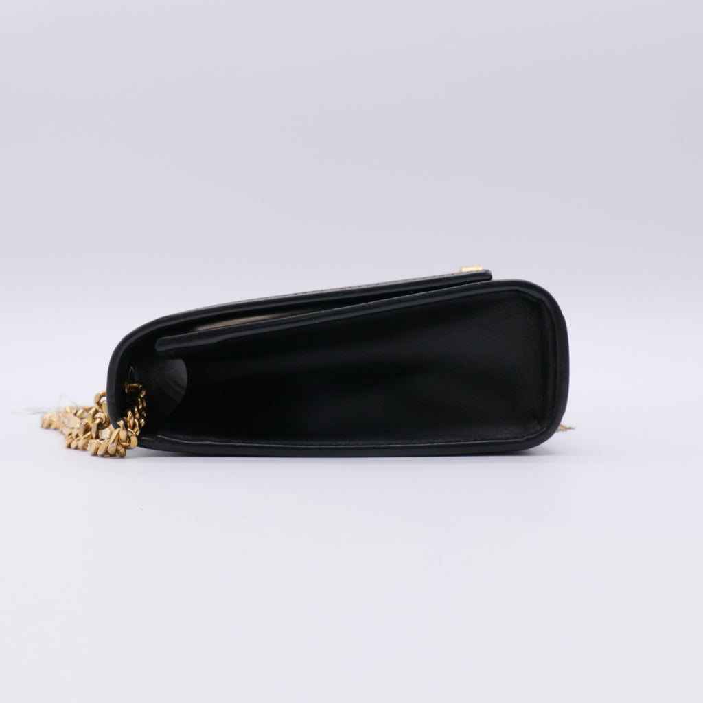 Smooth Calfskin Classic Monogram Kate Tassel Chain bag Black twins