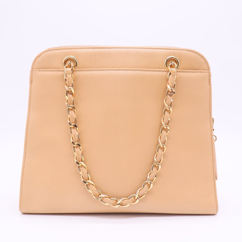 Caviar Logo Shoulder Bag