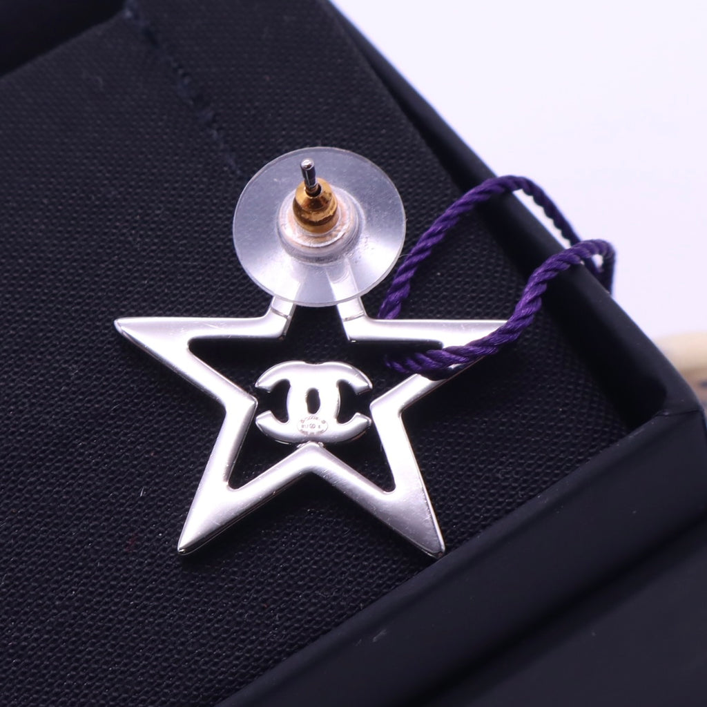 Chanel Crystal CC Star Earrings twins LDJ4115