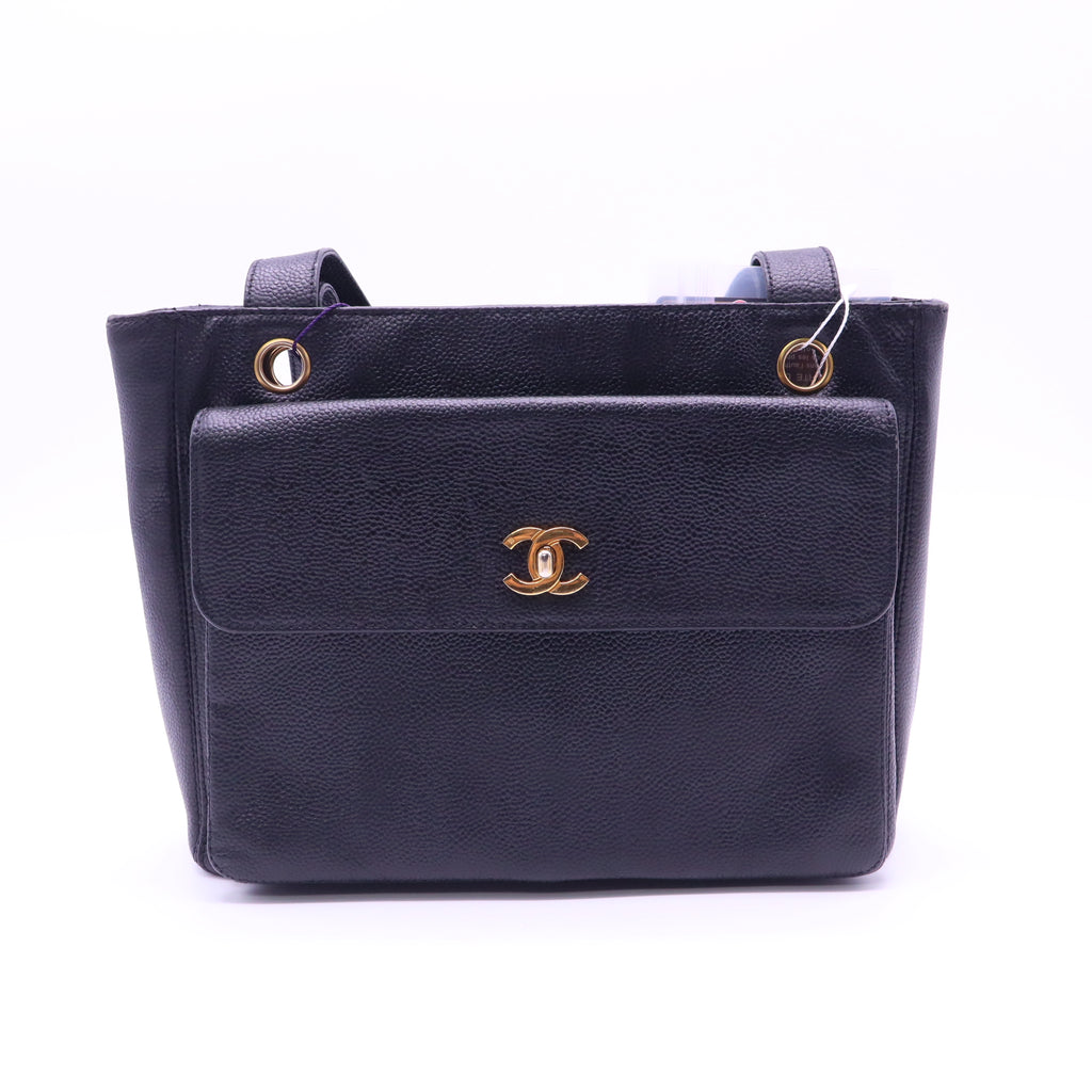 Vintage Front Pocket Tote Caviar Small Twins LDJ4113