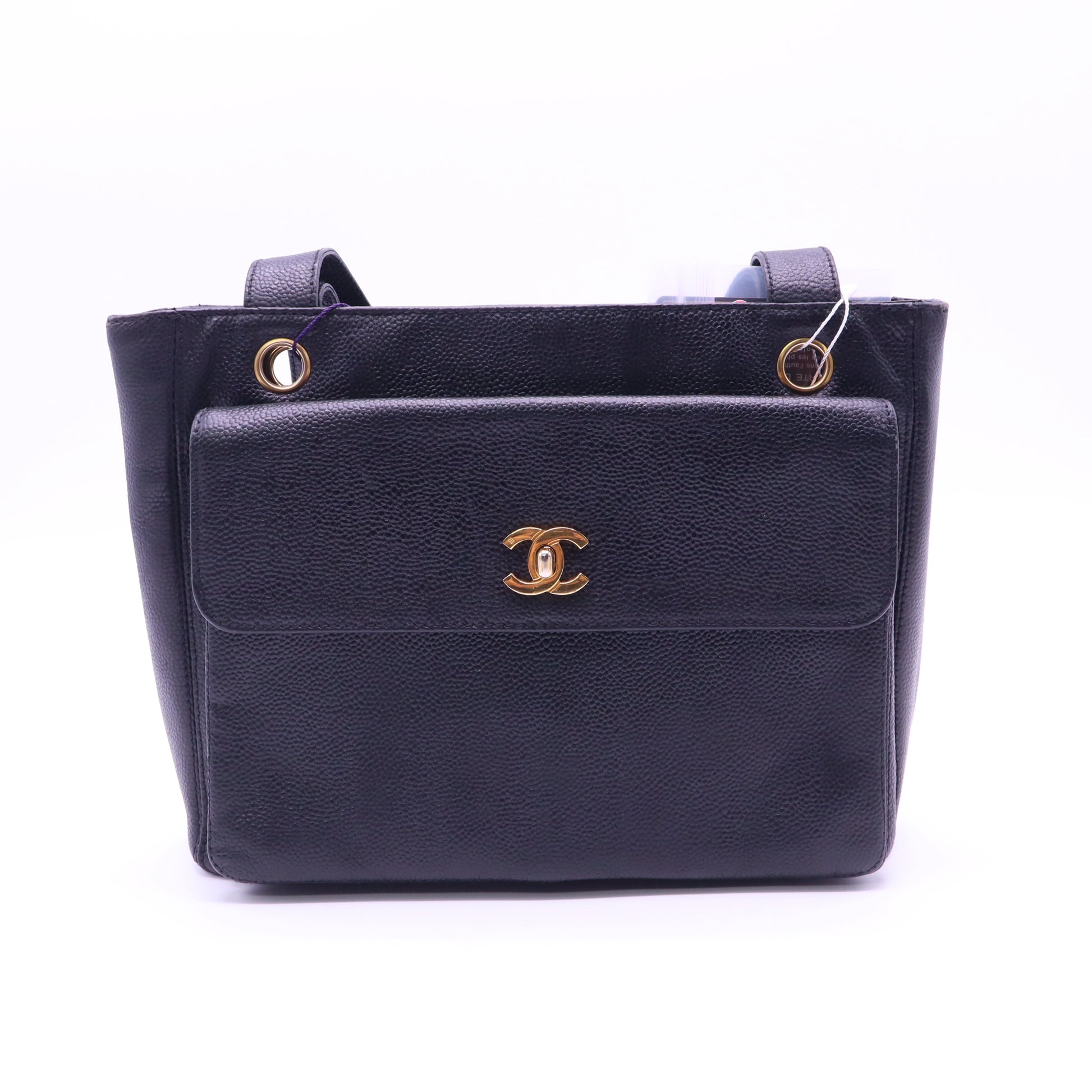 Vintage Front Pocket Tote Caviar Small Twins LDJ4113