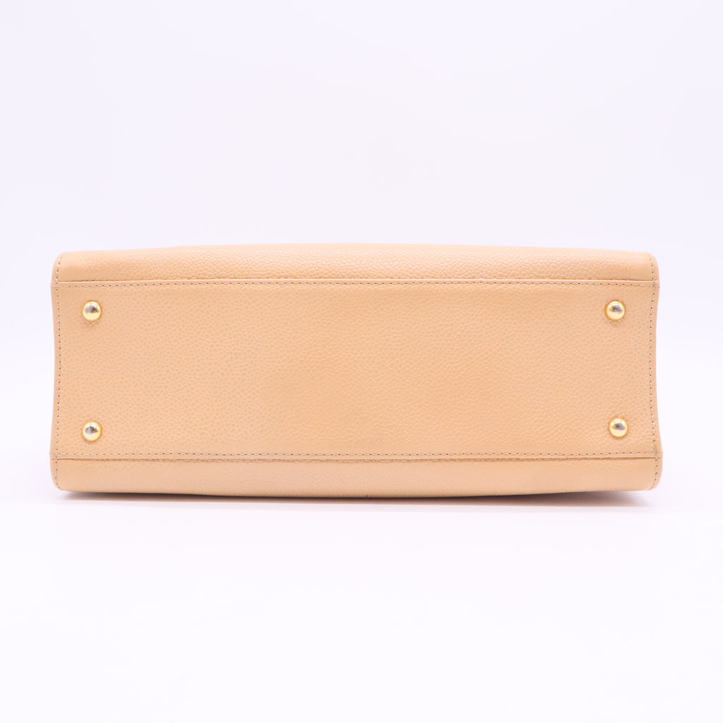 Caviar Logo Shoulder Bag