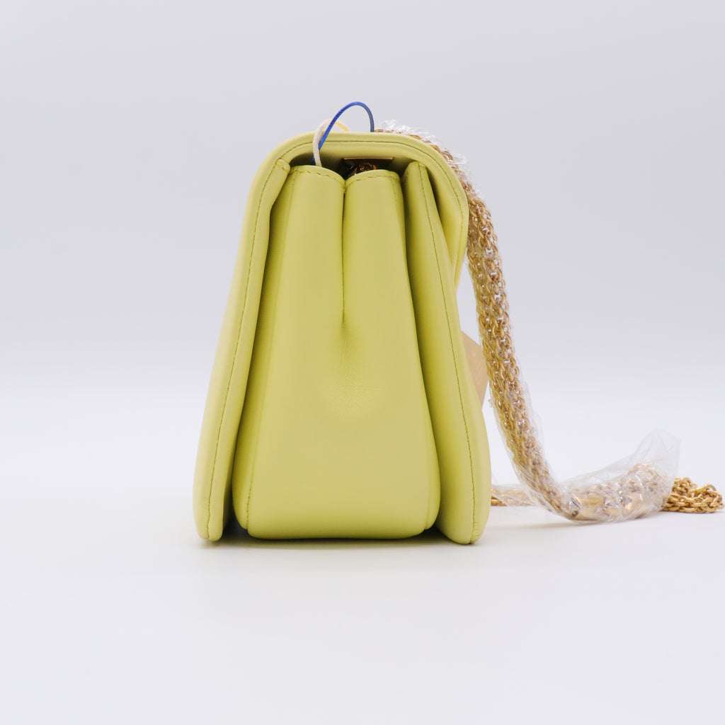 Yellow Leather One Stud Chain Bag twins