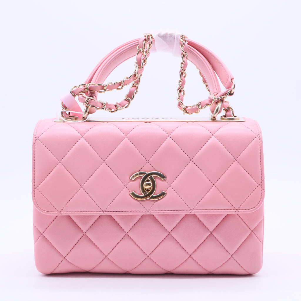 Trendy CC Top Handle Bag Quilted Lambskin Small Twins LDJ2784