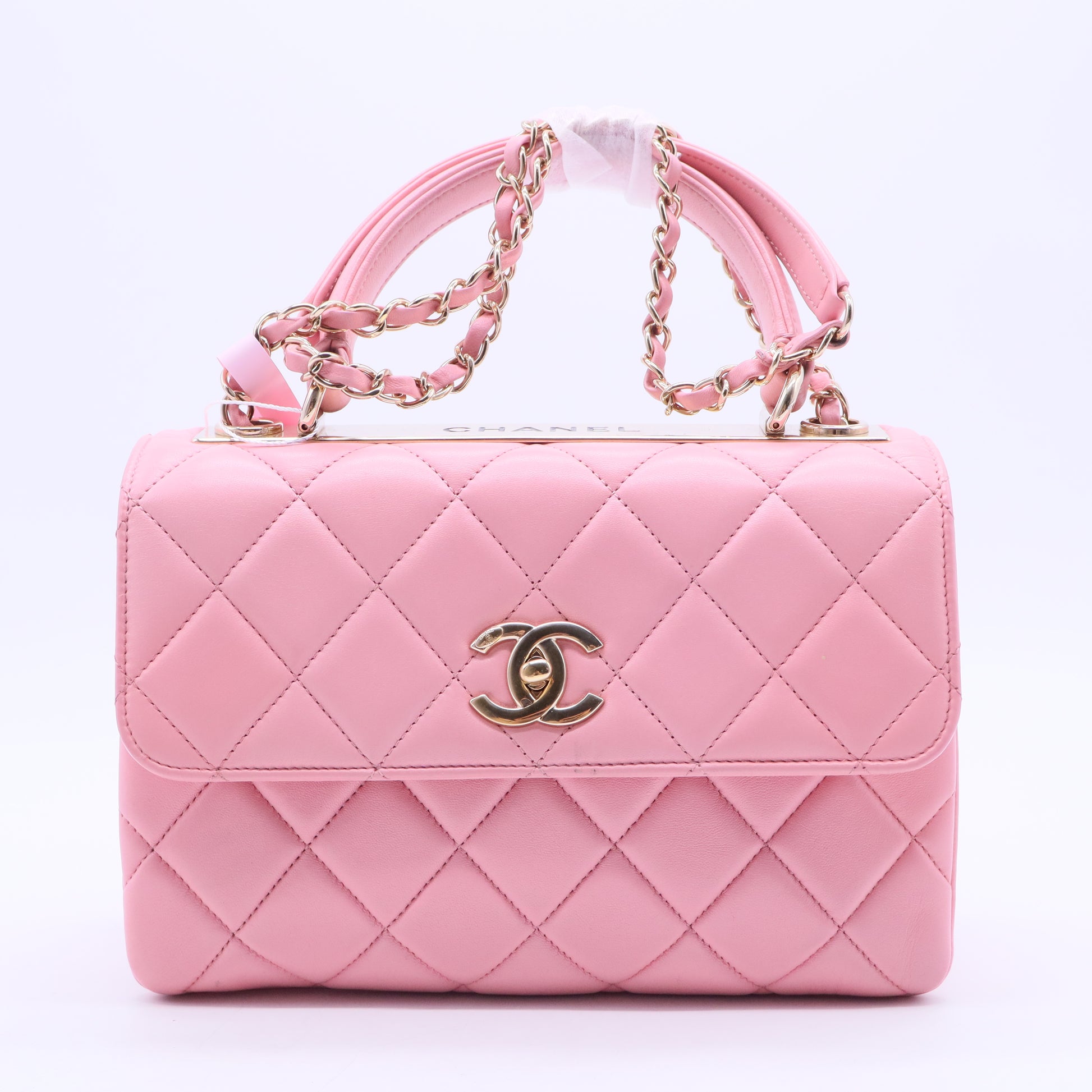 Trendy CC Top Handle Bag Quilted Lambskin Small Twins LDJ2784