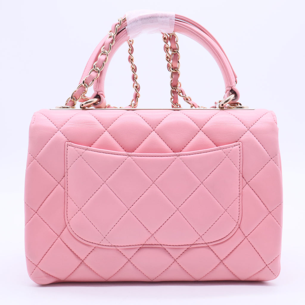 Trendy CC Top Handle Bag Quilted Lambskin Small Twins LDJ2784