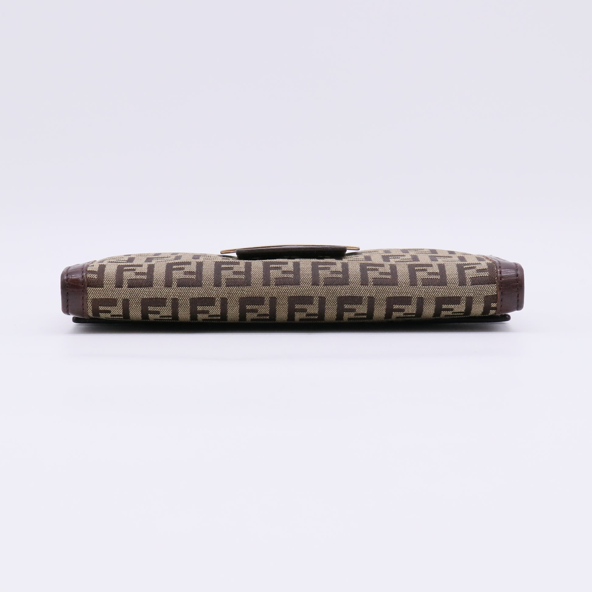 Beige/Brown Zucca Canvas and Leather Bi-fold Continental Wallet W22653