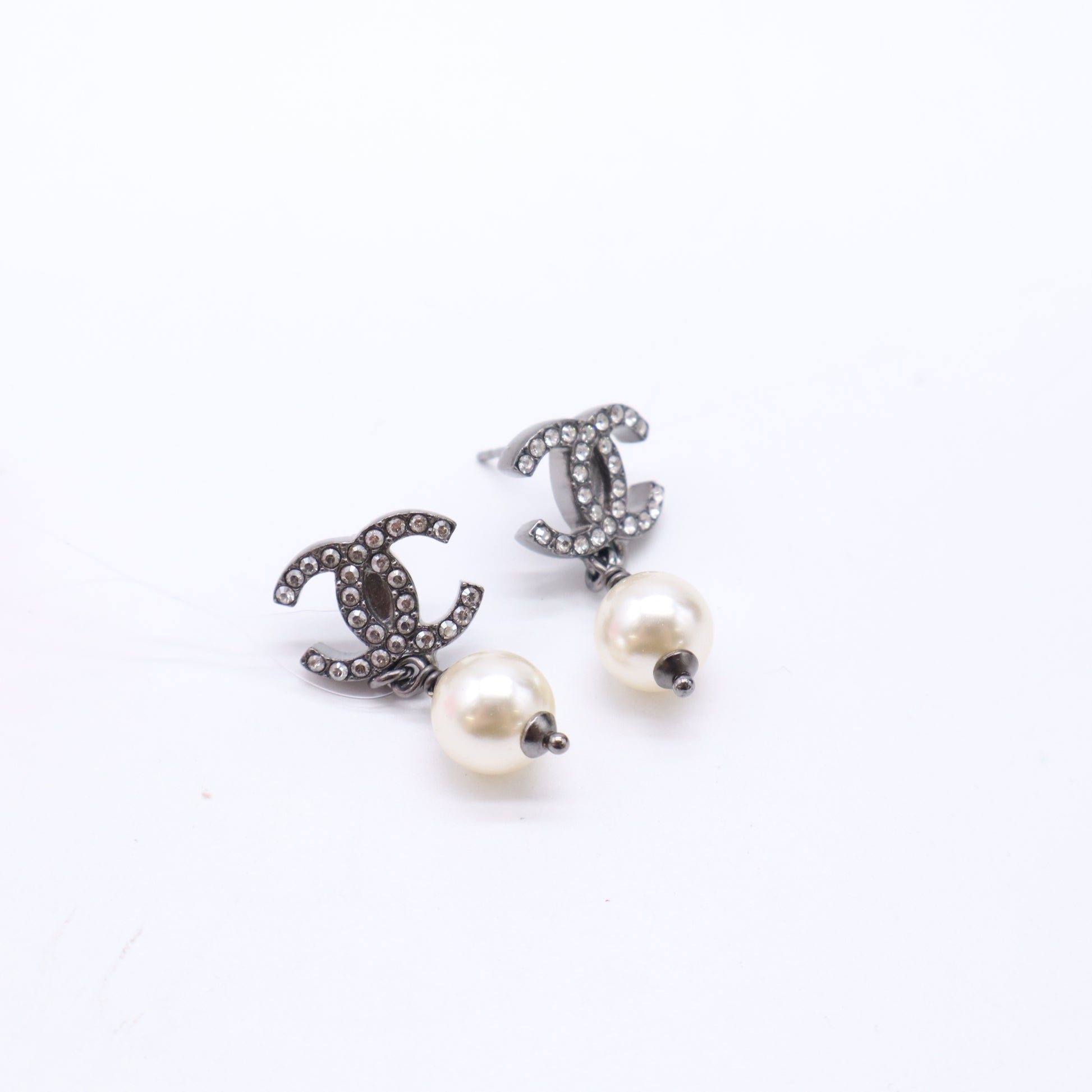 Chanel Ruthenium CC Drop Earrings Twins LDJ5627