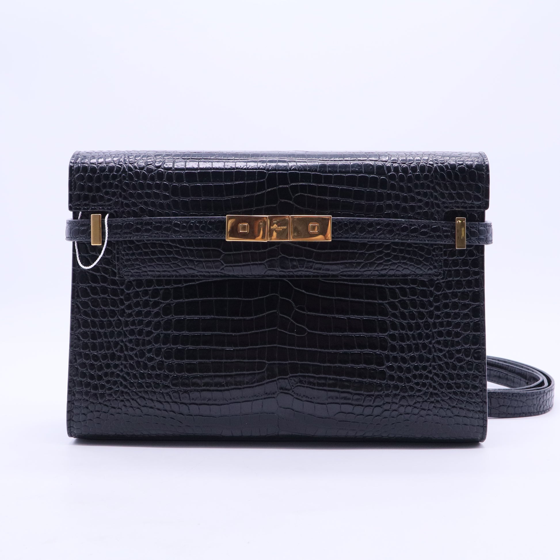 Manhattan Shoulder Bag Crocodile Embossed Leather Medium Twins LDJ2783