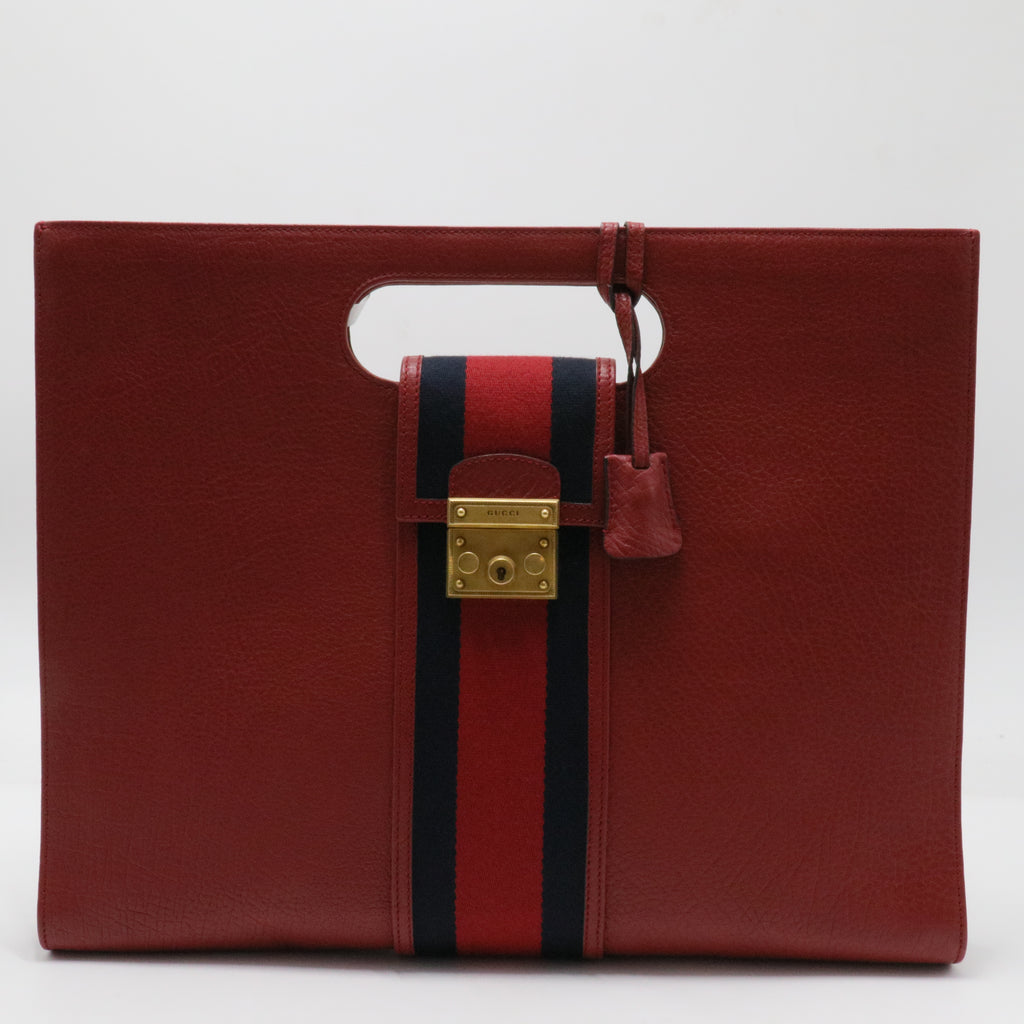 Calfskin Web Padlock Tote