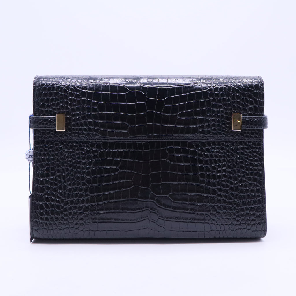Manhattan Shoulder Bag Crocodile Embossed Leather Medium Twins LDJ2783