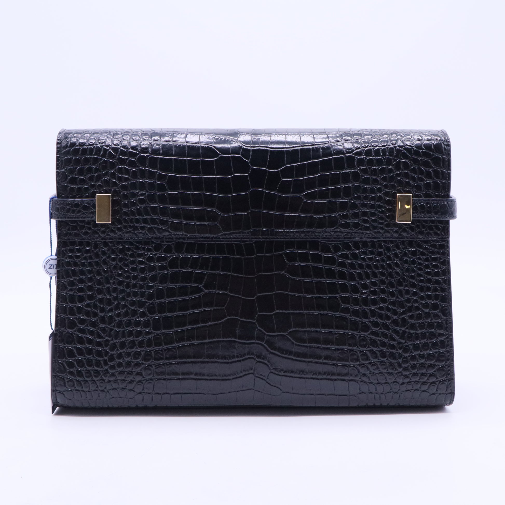 Manhattan Shoulder Bag Crocodile Embossed Leather Medium Twins LDJ2783