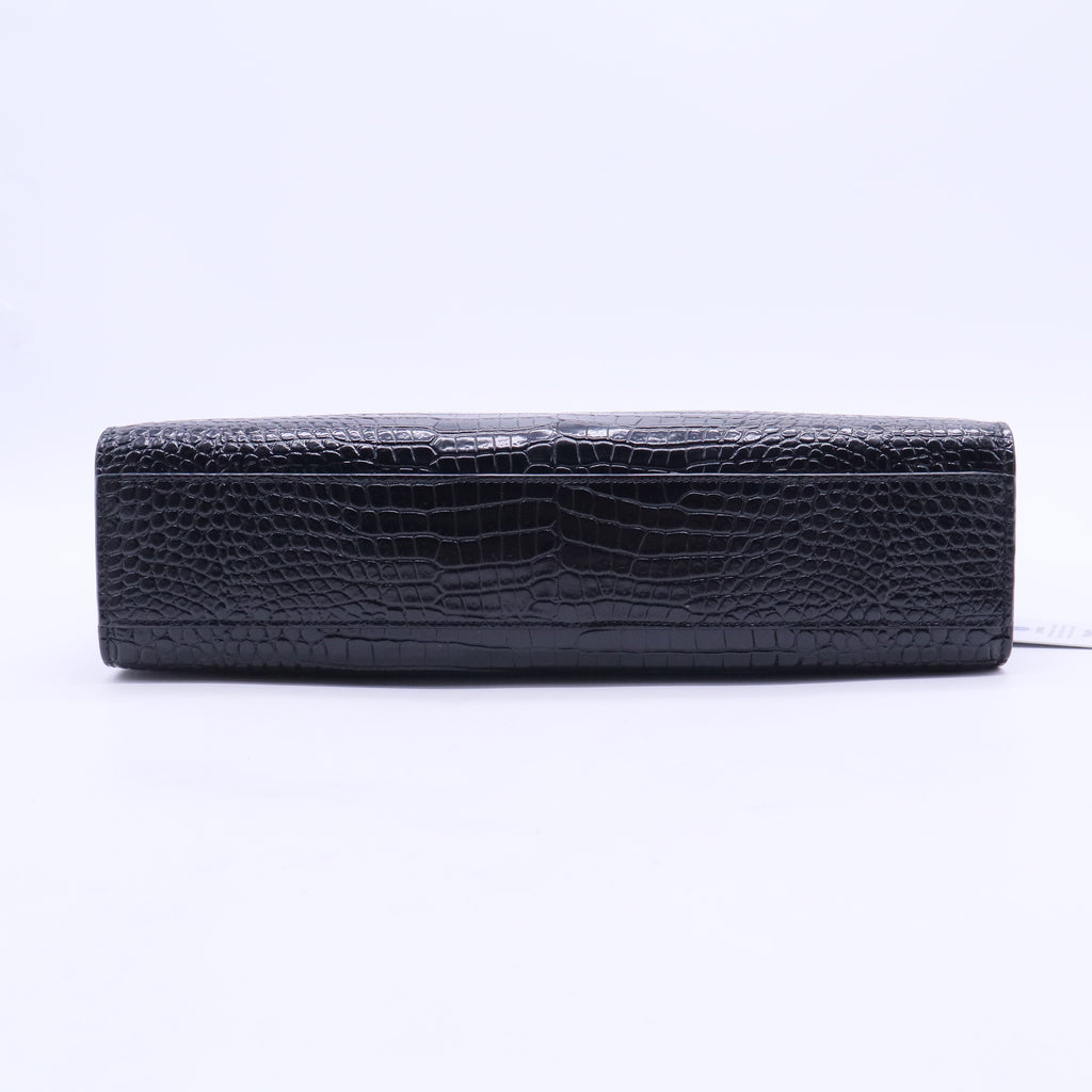 Manhattan Shoulder Bag Crocodile Embossed Leather Medium Twins LDJ2783