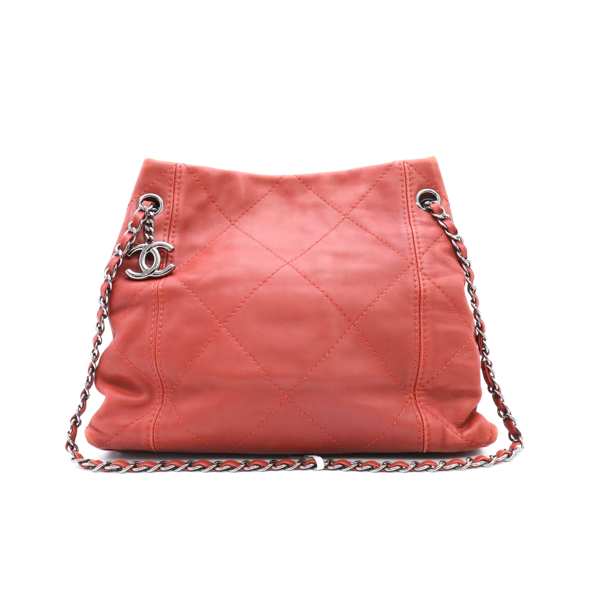 Lambskin Small Soft Touch Shoulder Bag red twins