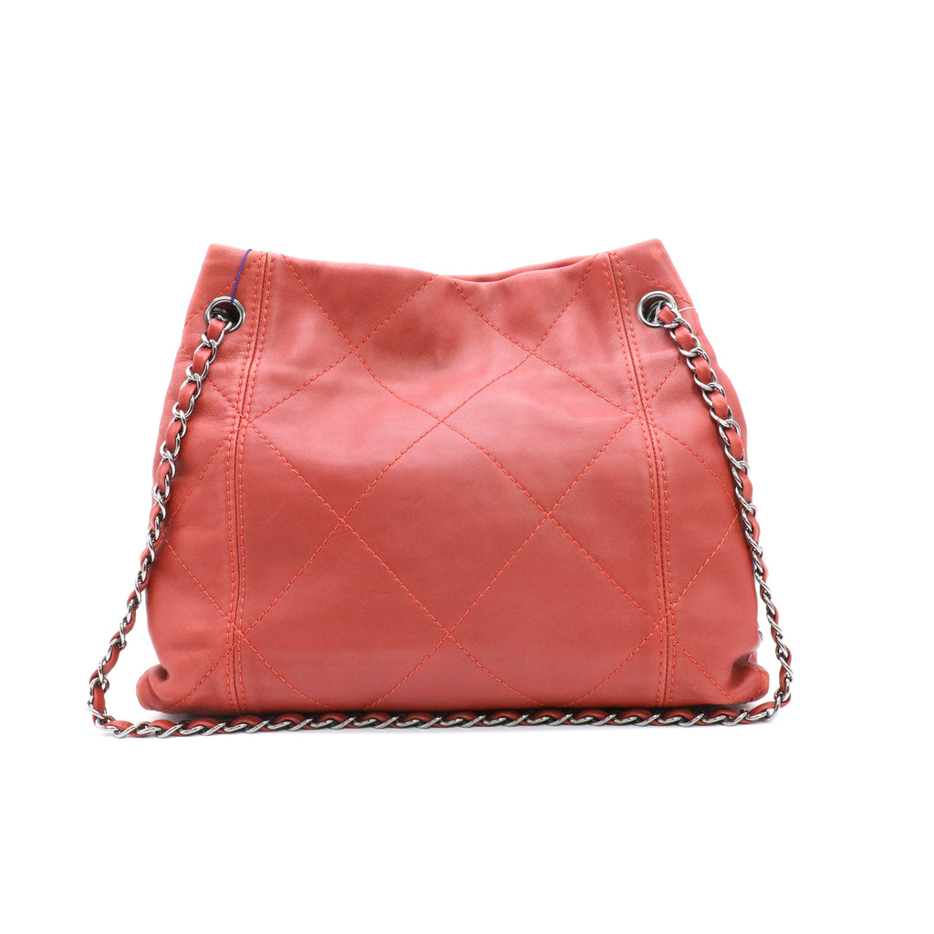 Lambskin Small Soft Touch Shoulder Bag red twins