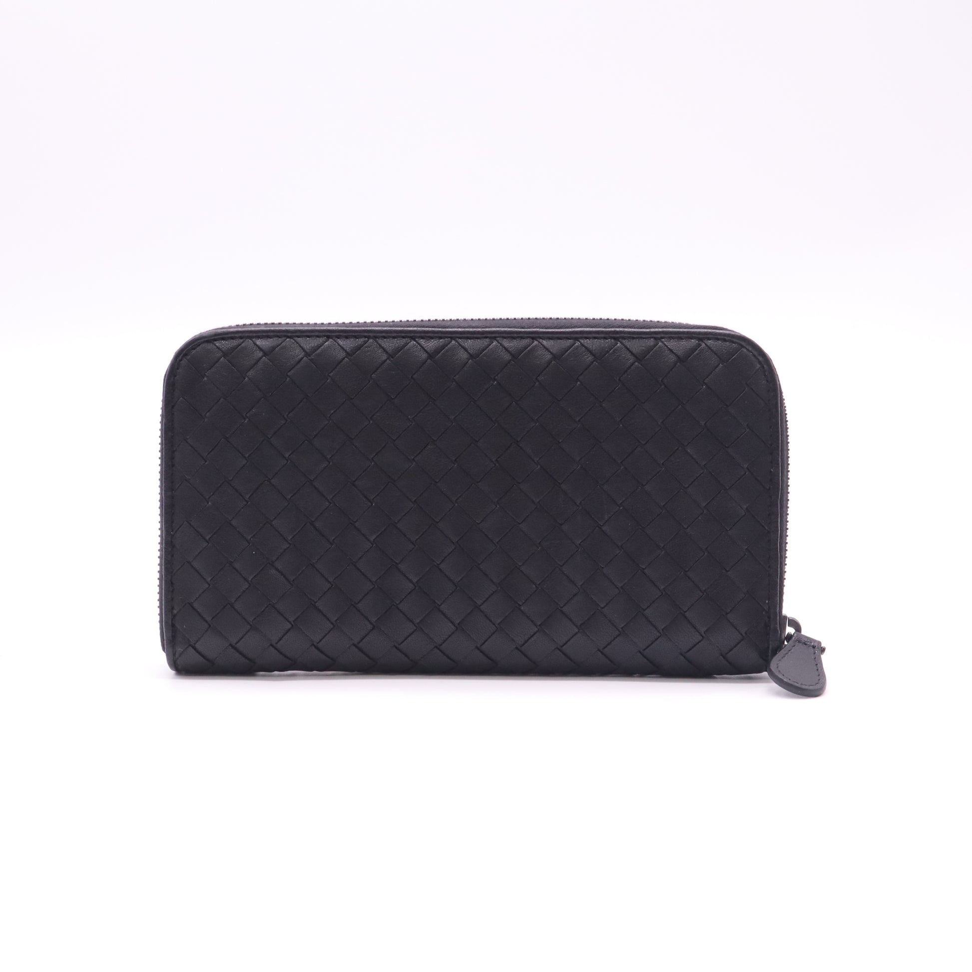 Black Intrecciato Zip Around Wallet W22626