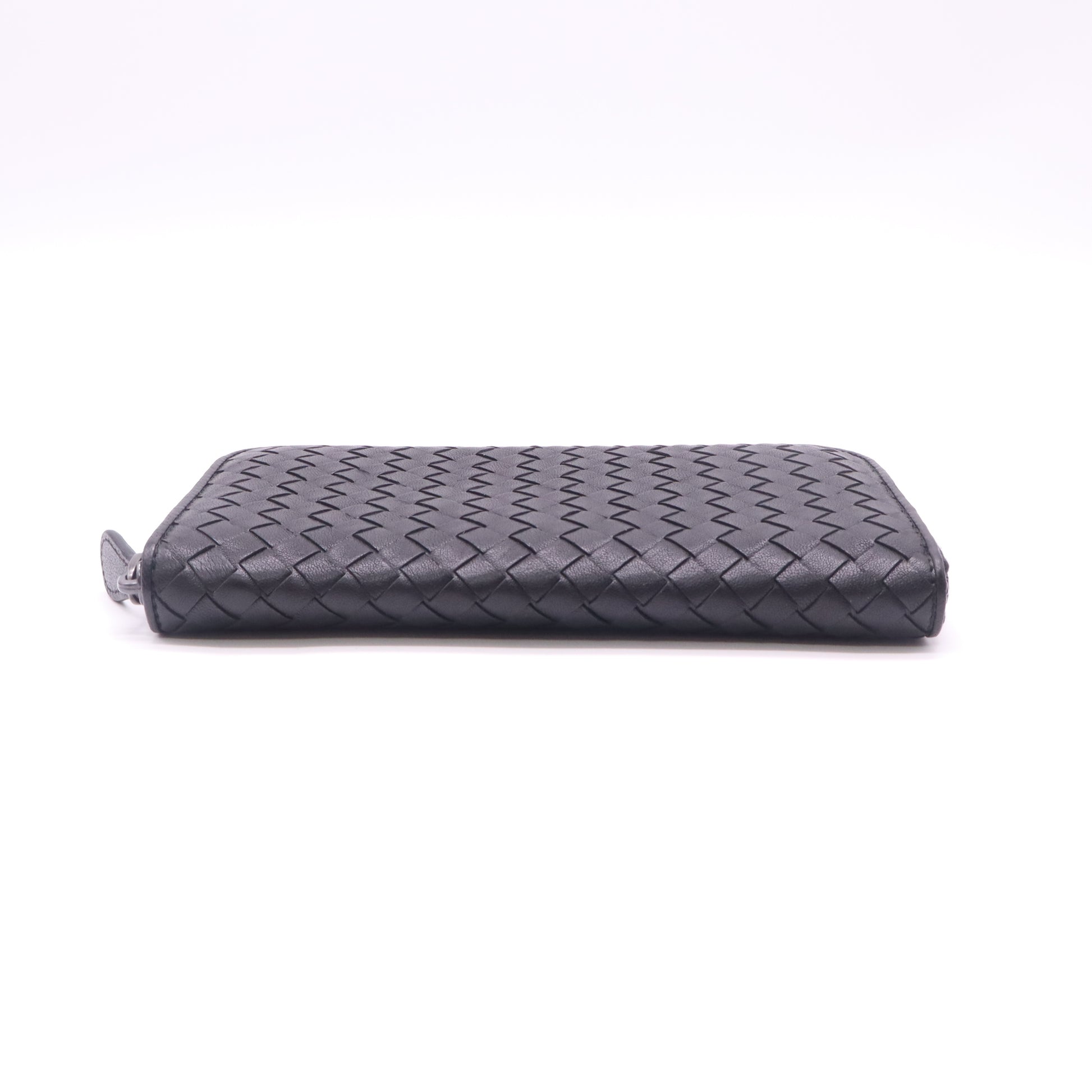 Black Intrecciato Zip Around Wallet W22626