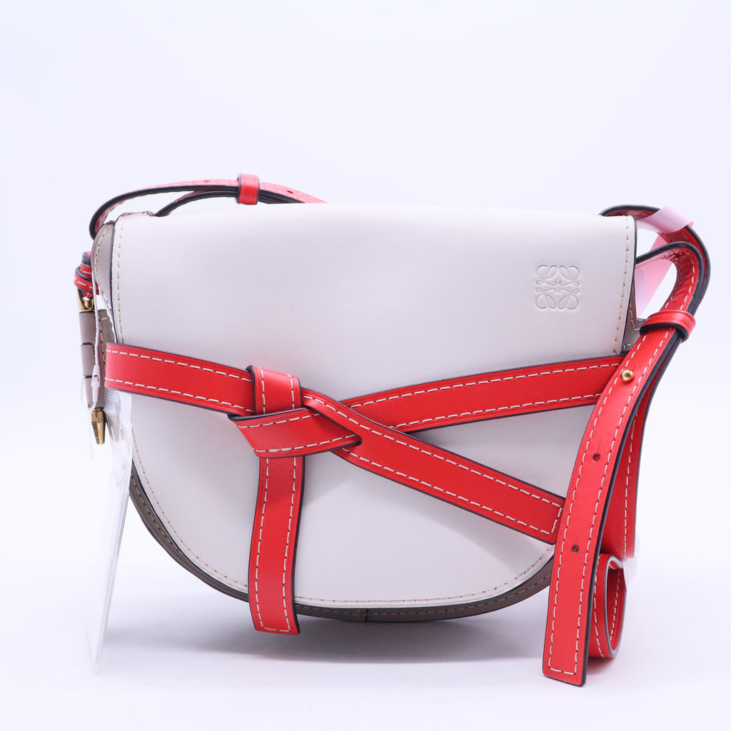 Loewe Small Gate Crossbody Bag White Red Taupe twins LDJ2774