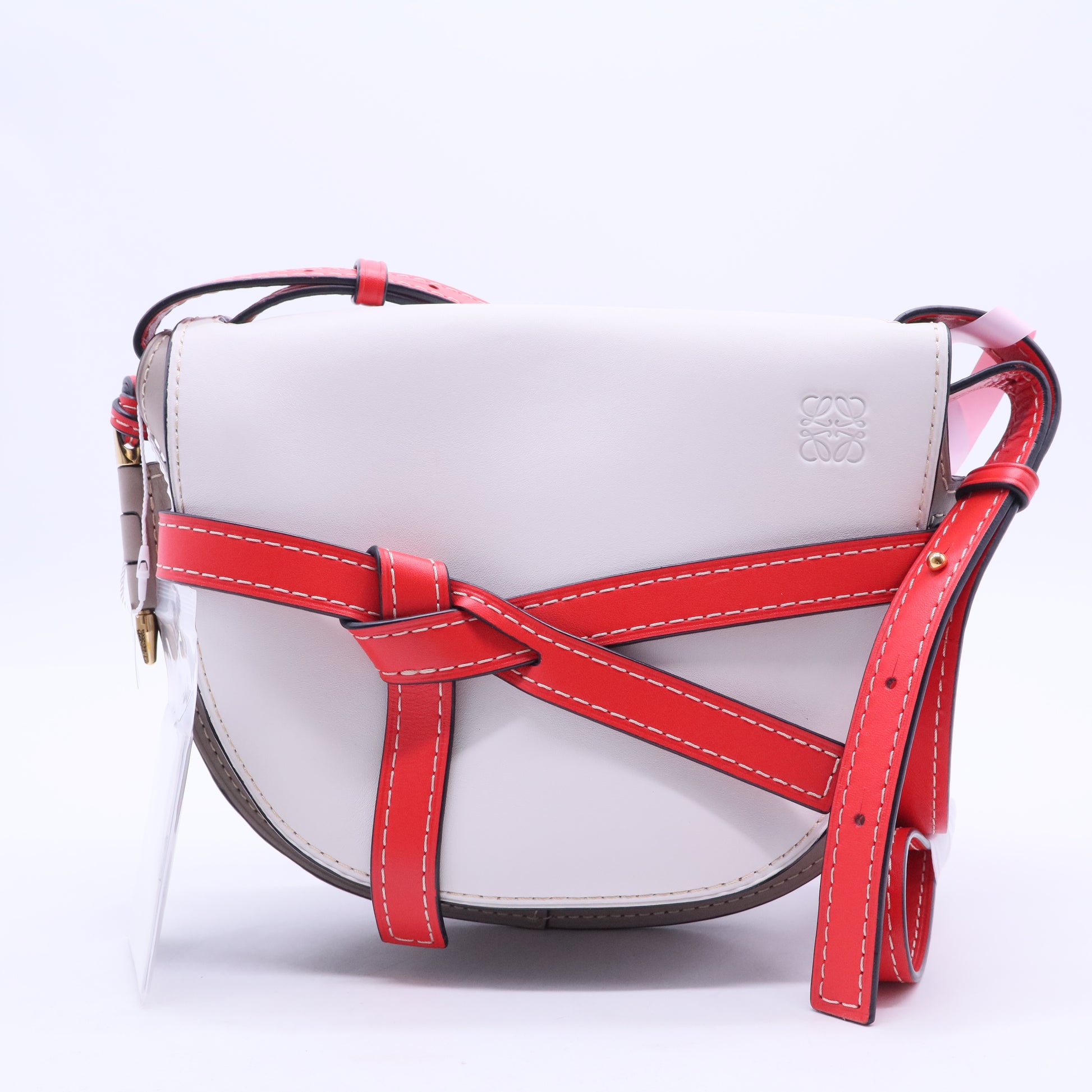 Loewe Small Gate Crossbody Bag White Red Taupe twins LDJ2774