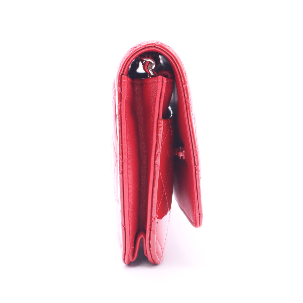 Red Quilted Patent Leather Classic WOC Clutch Bag twins