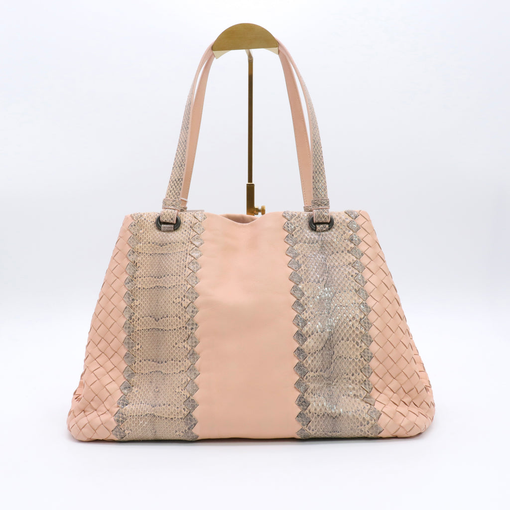Nappa Intrecciato Ayers Medium Tote Beige twins