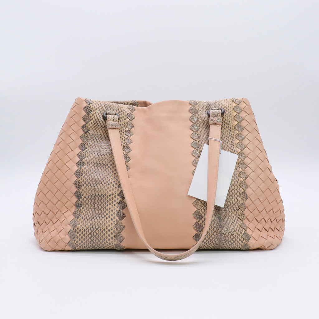 Nappa Intrecciato Ayers Medium Tote Beige twins