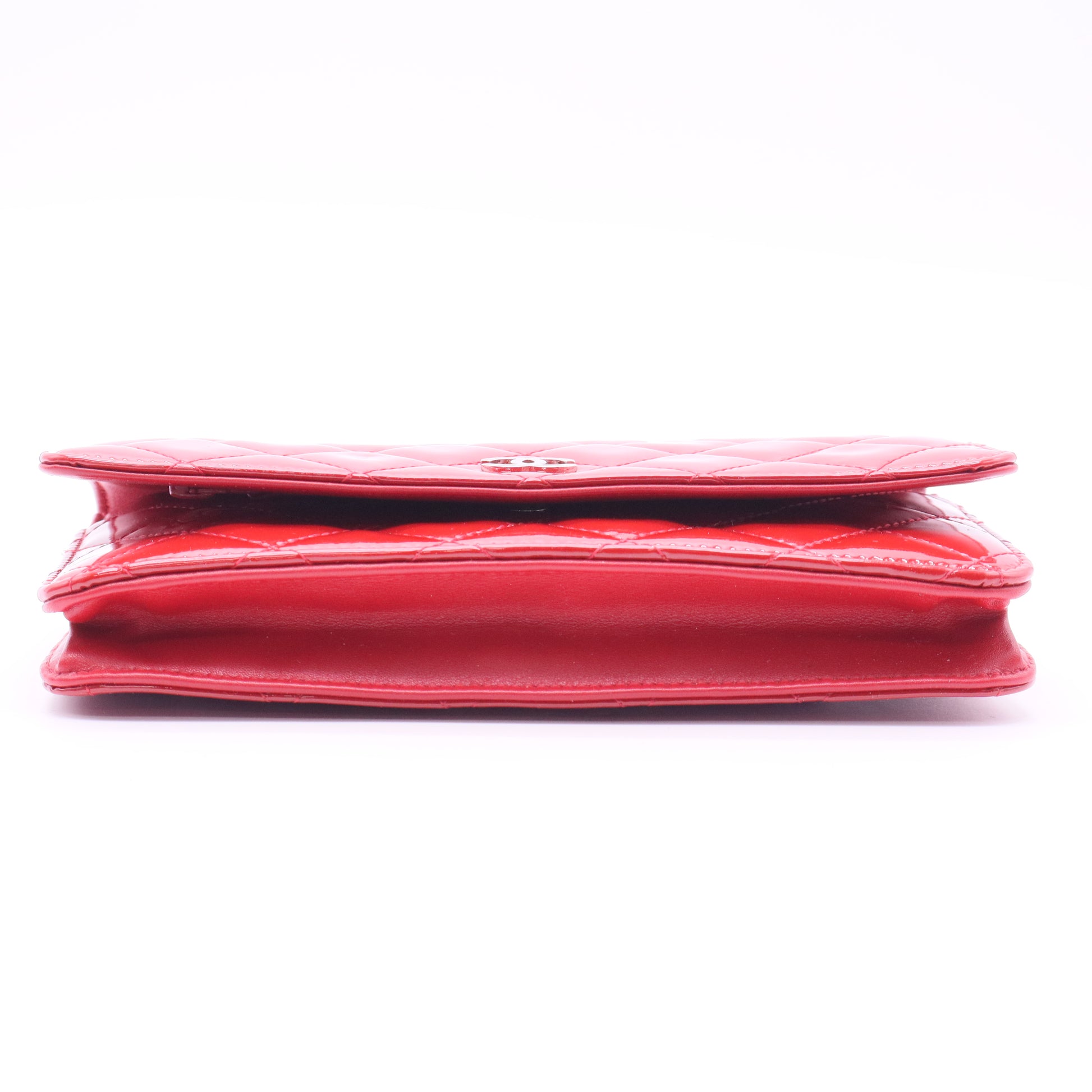 Red Quilted Patent Leather Classic WOC Clutch Bag twins